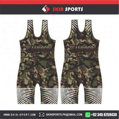 CAMO DESIGNED  WRESTLING SINGLETS 